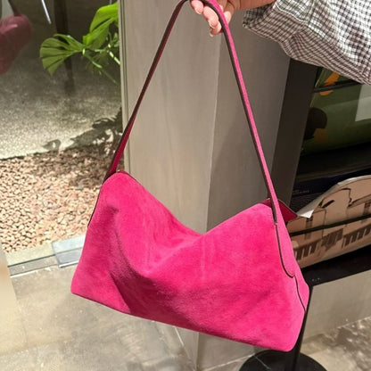 MILA Cowhide Suede Flap Shoulder Bag