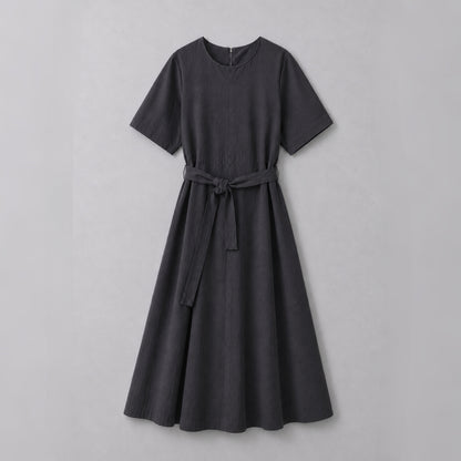 ELORA Structured Belted Midi Dress - Women One Size