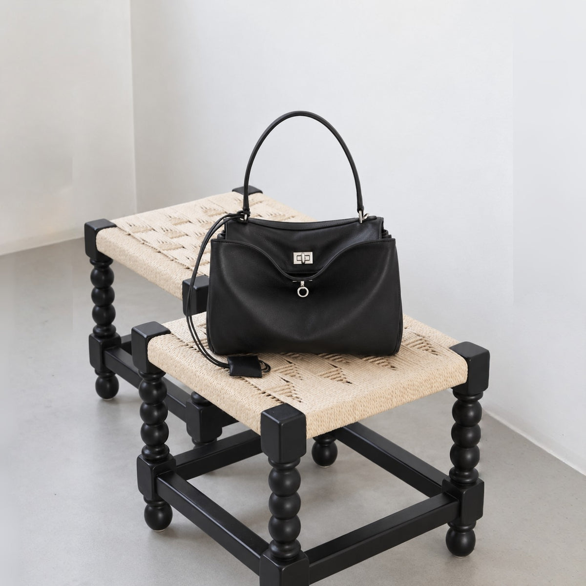 AVEN Drape Lock Leather Handbag - Small