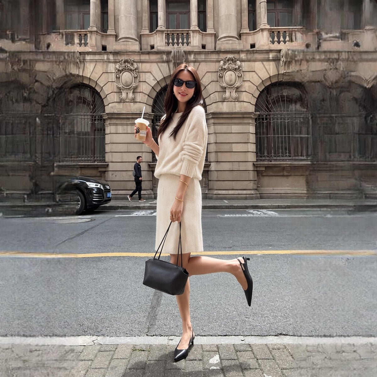 VENA Lambskin East-West Shoulder Bag