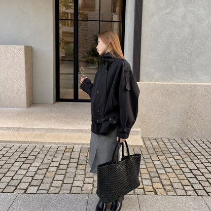 MONTE Oversized Short Trench Jacket - Women One Size