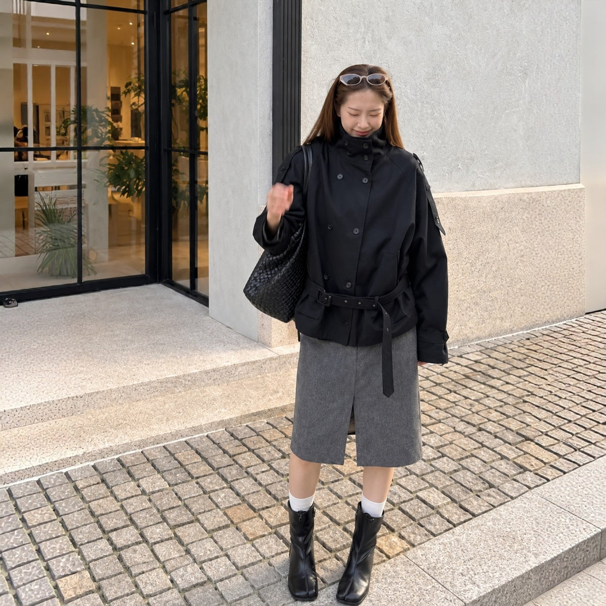 MONTE Oversized Short Trench Jacket - Women One Size