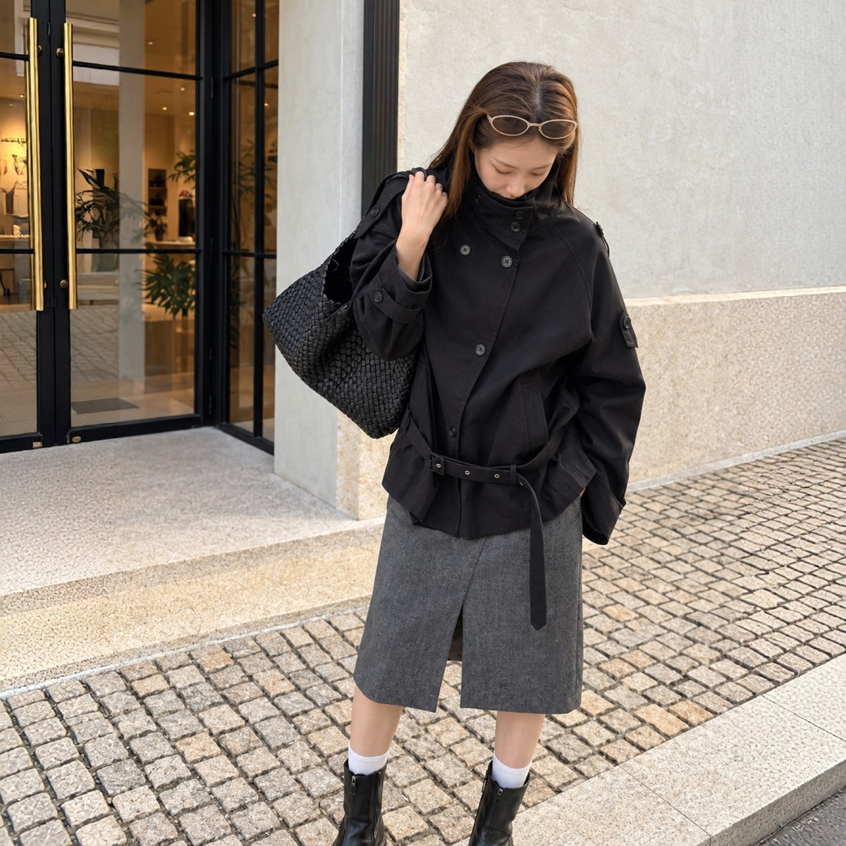 MONTE Oversized Short Trench Jacket - Women One Size