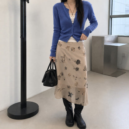 Mohair Knit Cardigan - Women One Size