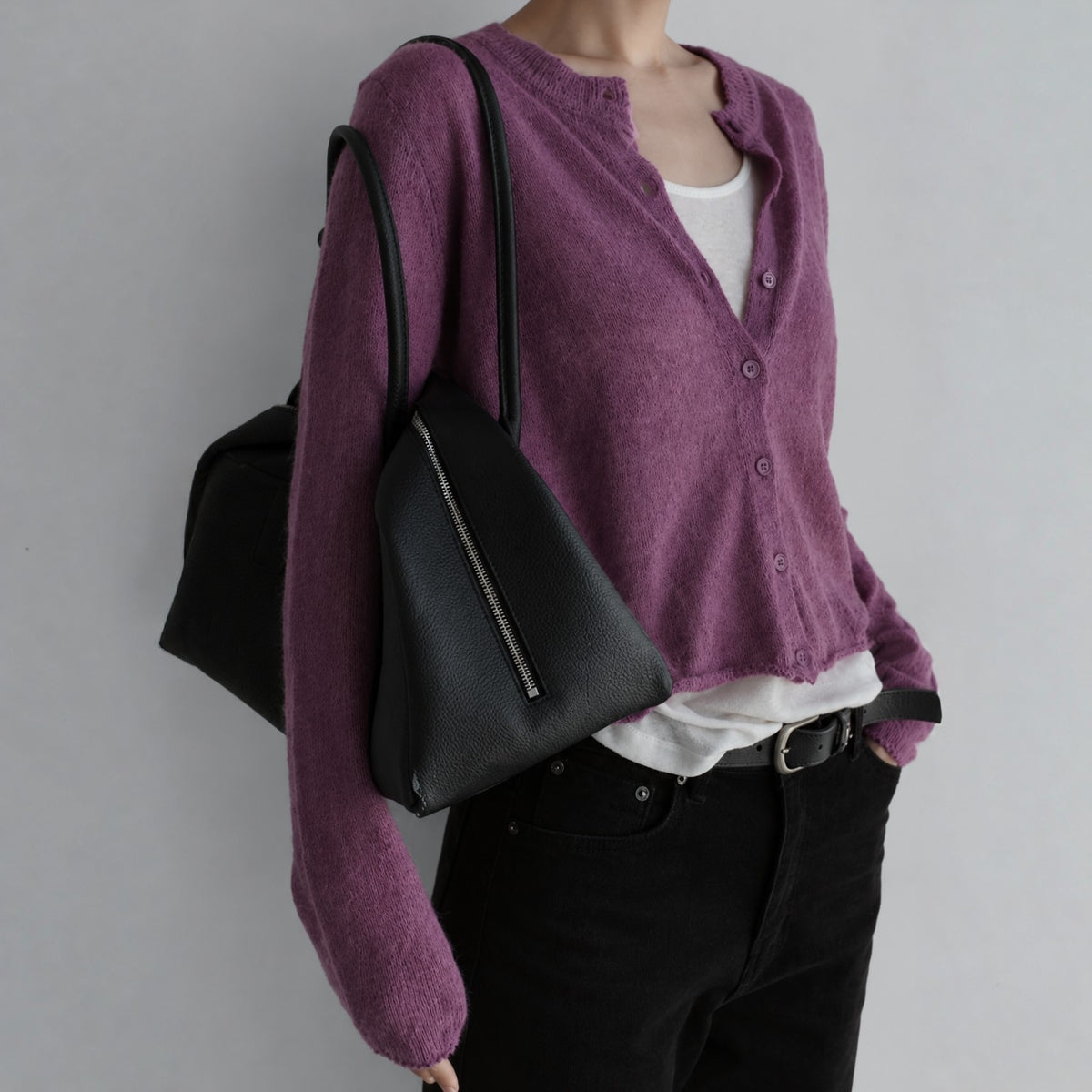 Mohair Knit Cardigan - Women One Size
