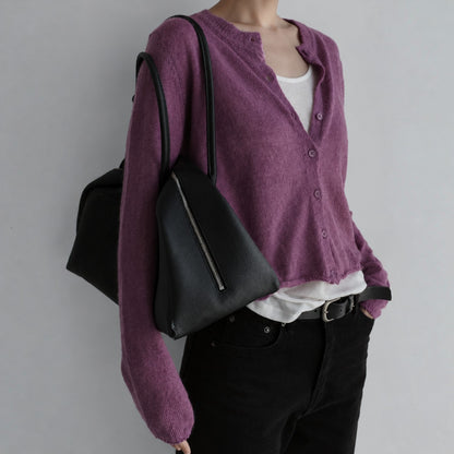 Mohair Knit Cardigan - Women One Size