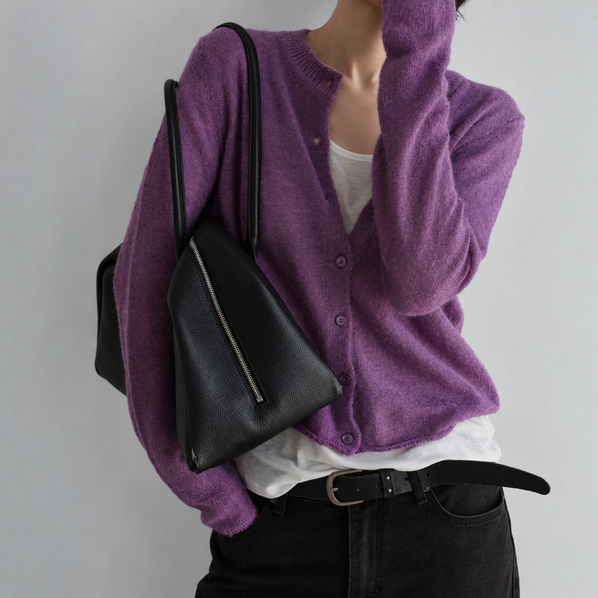 Mohair Knit Cardigan - Women One Size