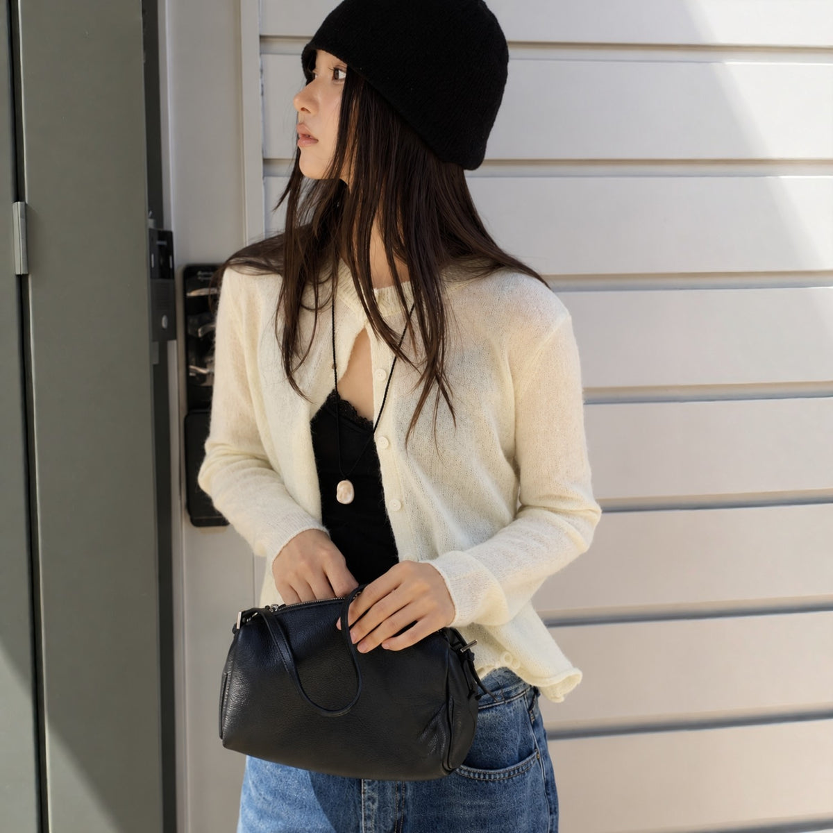 Mohair Knit Cardigan - Women One Size