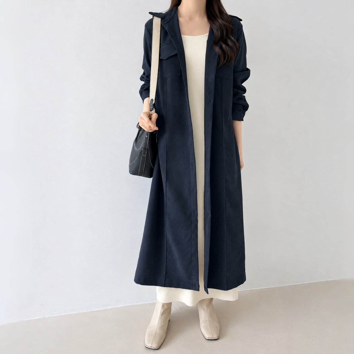 THEA Belted Long Shirt Dress - Women One Size