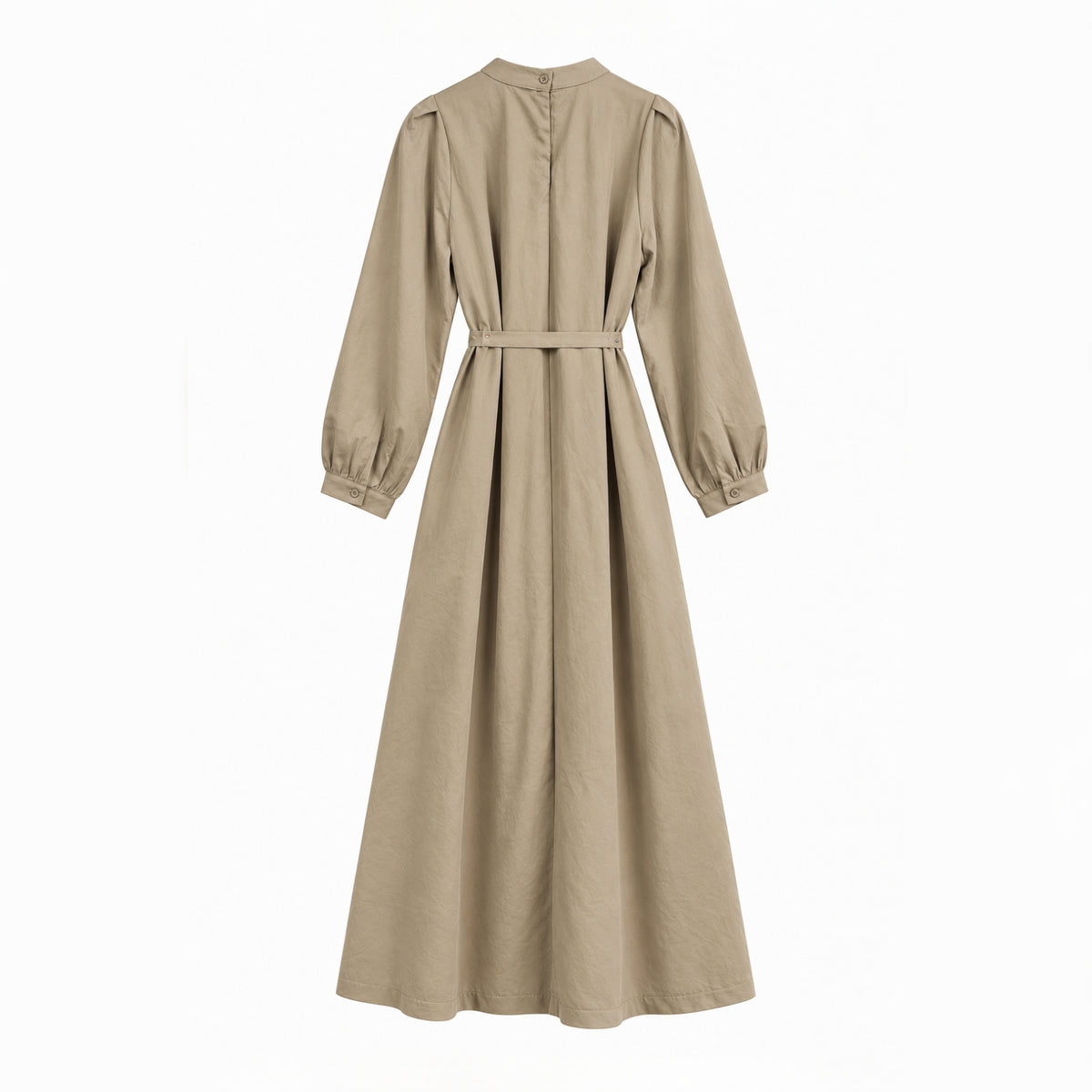 Pintuck Drape Belted Midi Dress - Women One Size