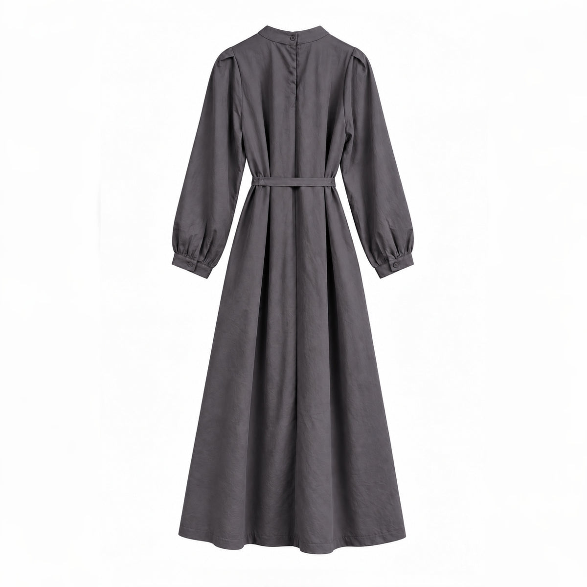 Pintuck Drape Belted Midi Dress - Women One Size