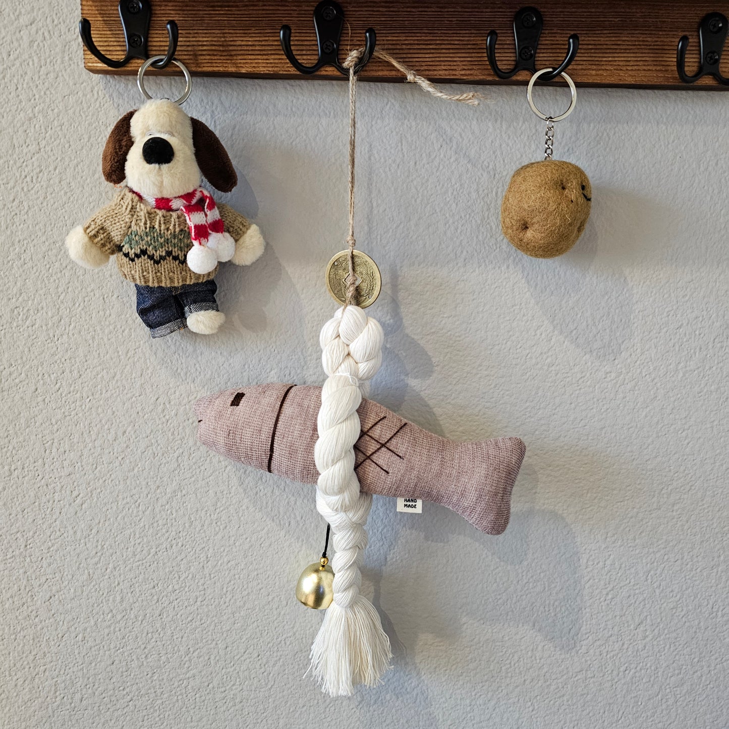 Guardian Fish Charm – Brown (BIG) | Korean Good Fortune Decor