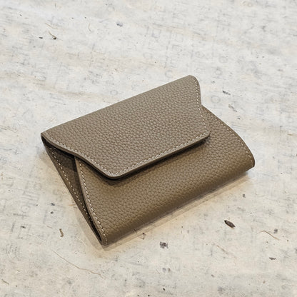 Mini Pebbled Leather Card Wallet – Compact Snap Closure Cash & Card Holder