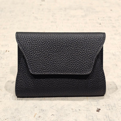 Mini Pebbled Leather Card Wallet – Compact Snap Closure Cash & Card Holder