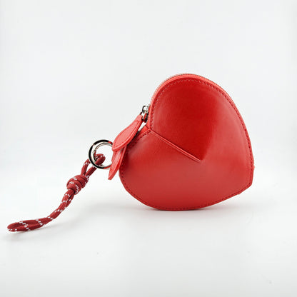 Cowhide Leather Heart Mini Pouch