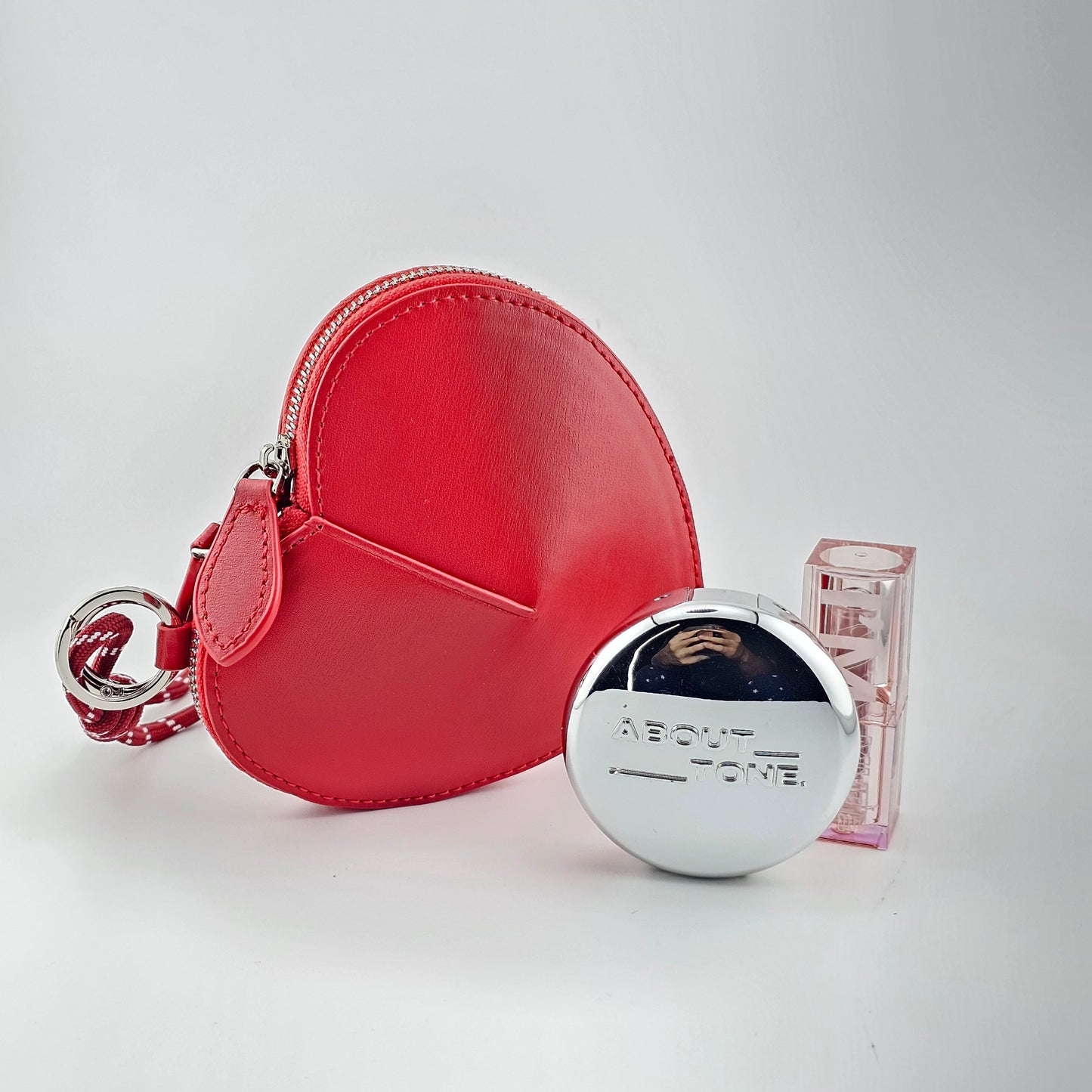 Cowhide Leather Heart Mini Pouch
