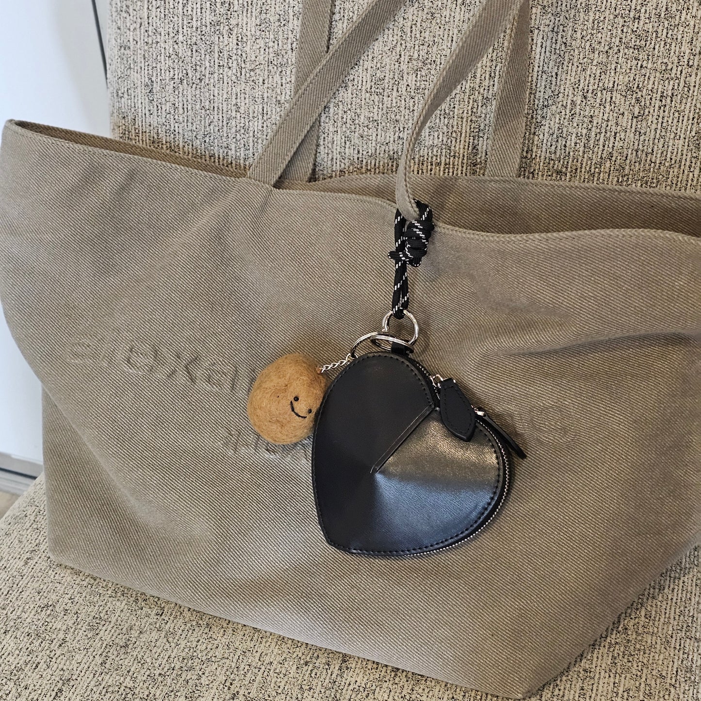 Cowhide Leather Heart Mini Pouch