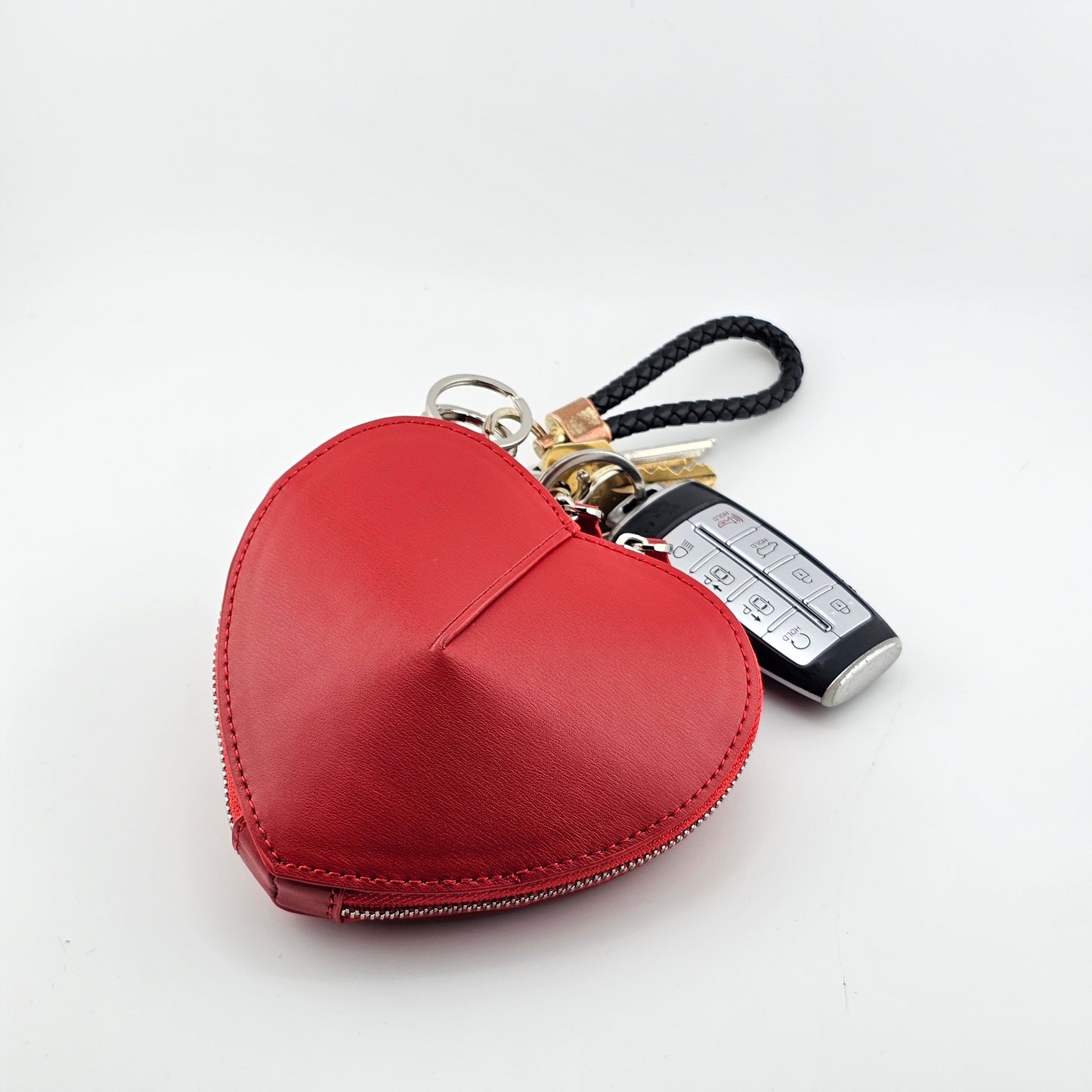 Cowhide Leather Heart Mini Pouch