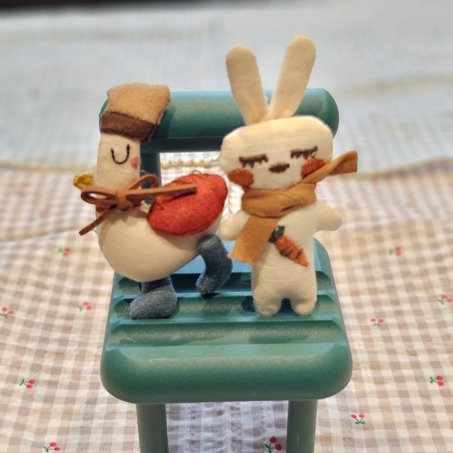 Handmade Baby Bunny Brooch – Vintage Fabric Rabbit Pin | Made in Korea