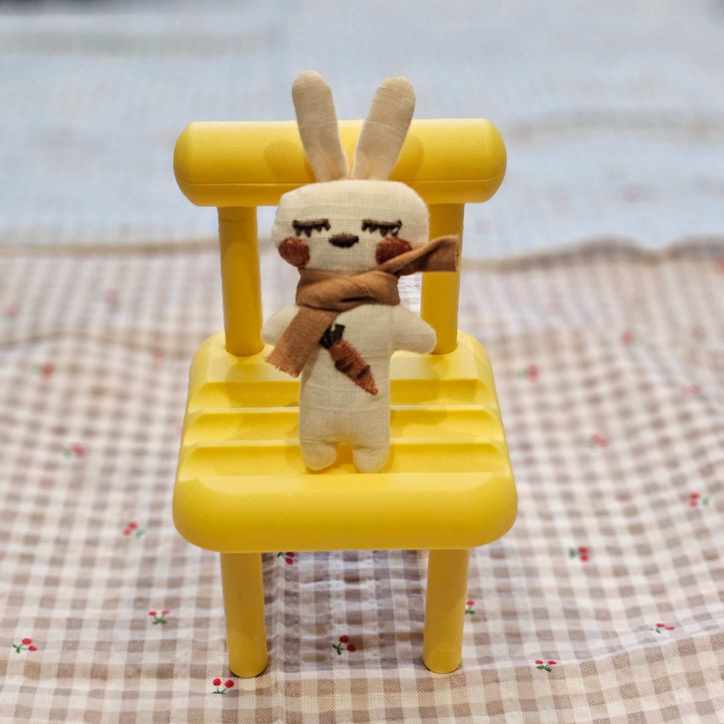 Handmade Baby Bunny Brooch – Vintage Fabric Rabbit Pin | Made in Korea