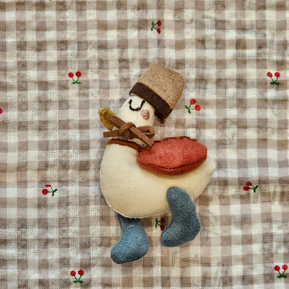 Handmade Duck Brooch – Vintage Fabric Bird Pin