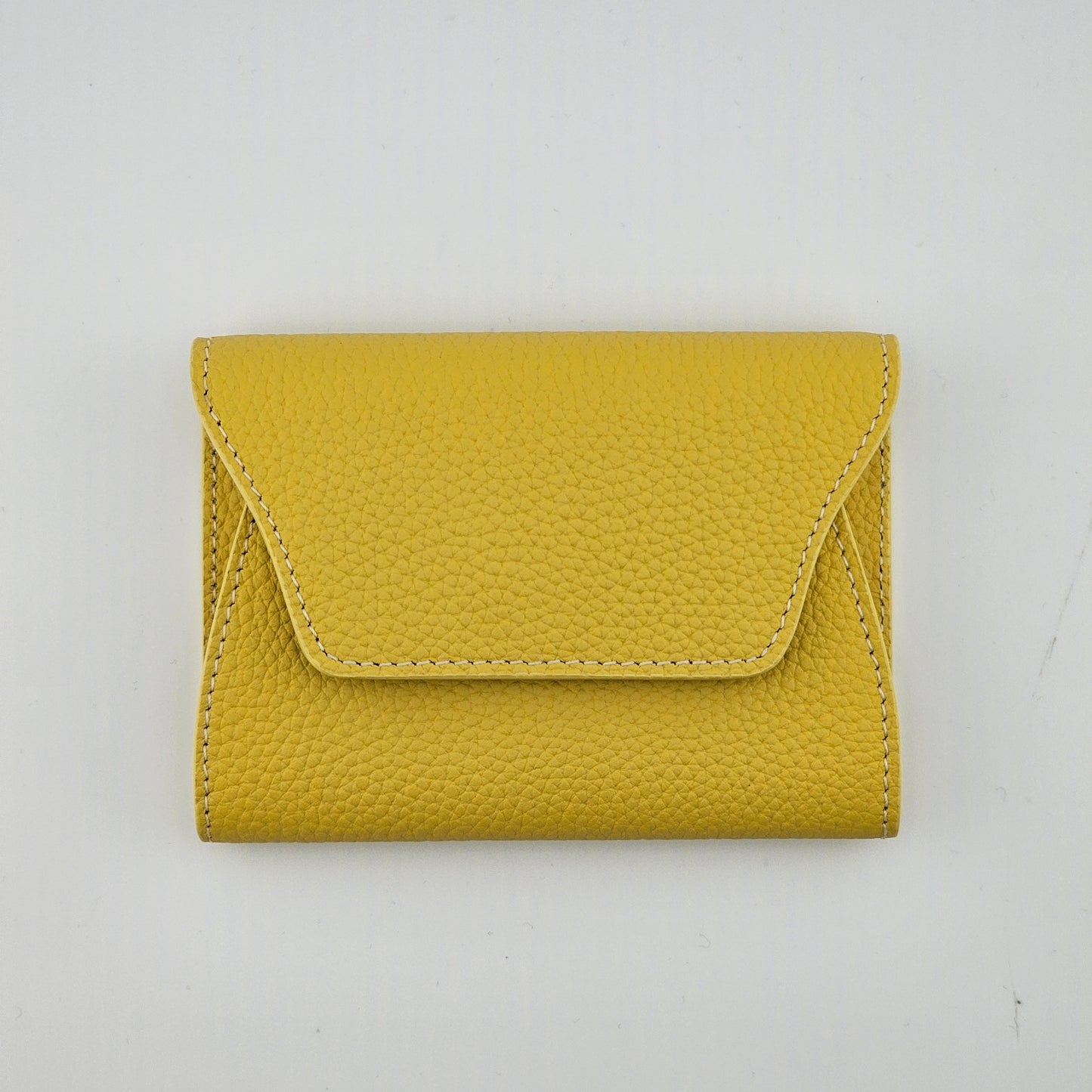 Mini Pebbled Leather Card Wallet – Compact Snap Closure Cash & Card Holder