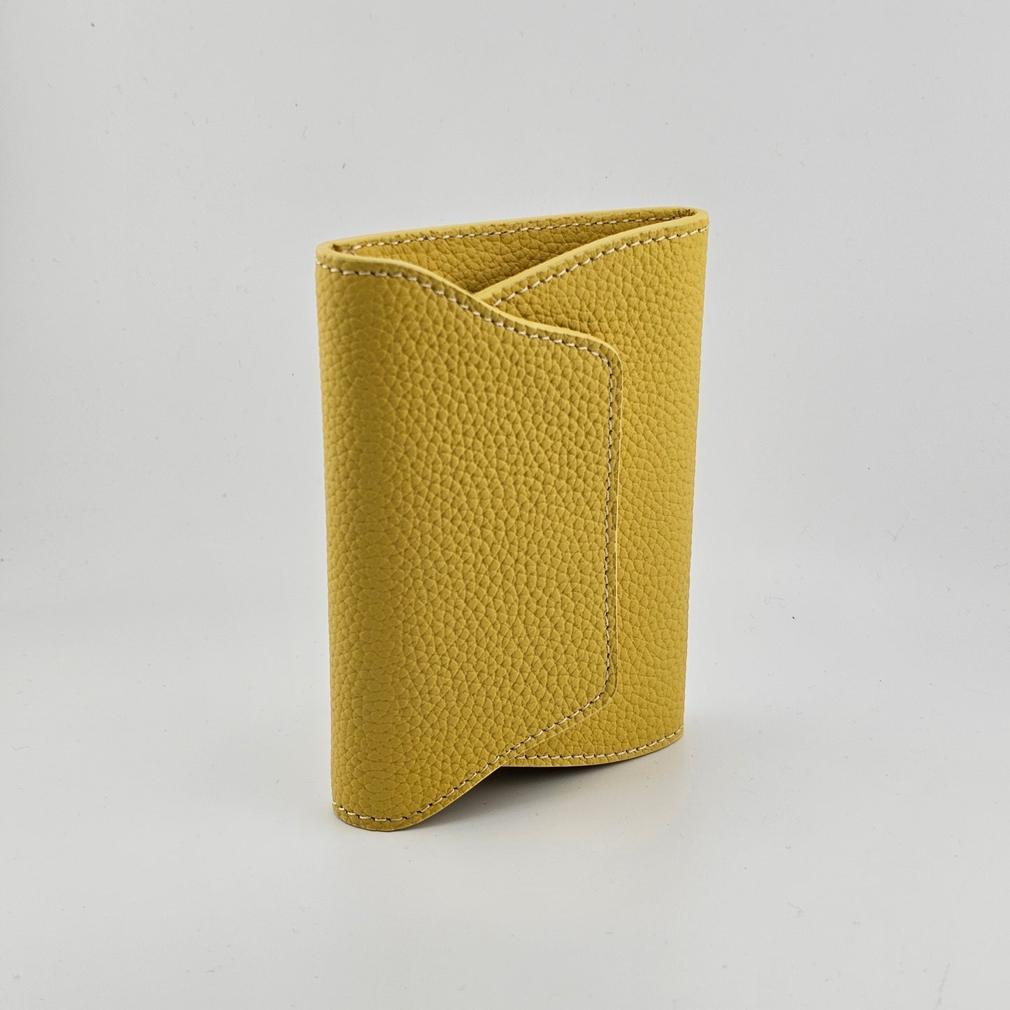 Mini Pebbled Leather Card Wallet – Compact Snap Closure Cash & Card Holder