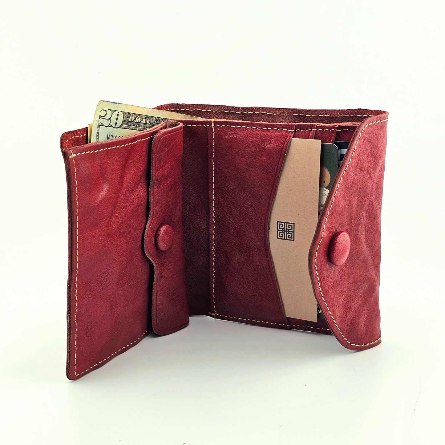 Vintage Washed Cowhide Leather Wallet