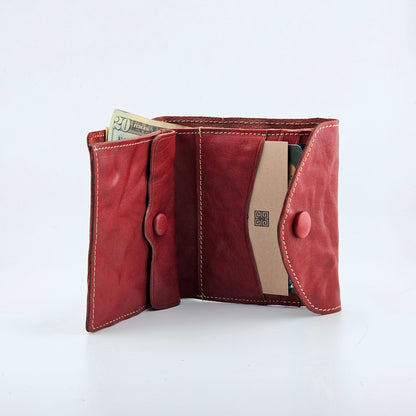 Vintage Washed Cowhide Leather Wallet