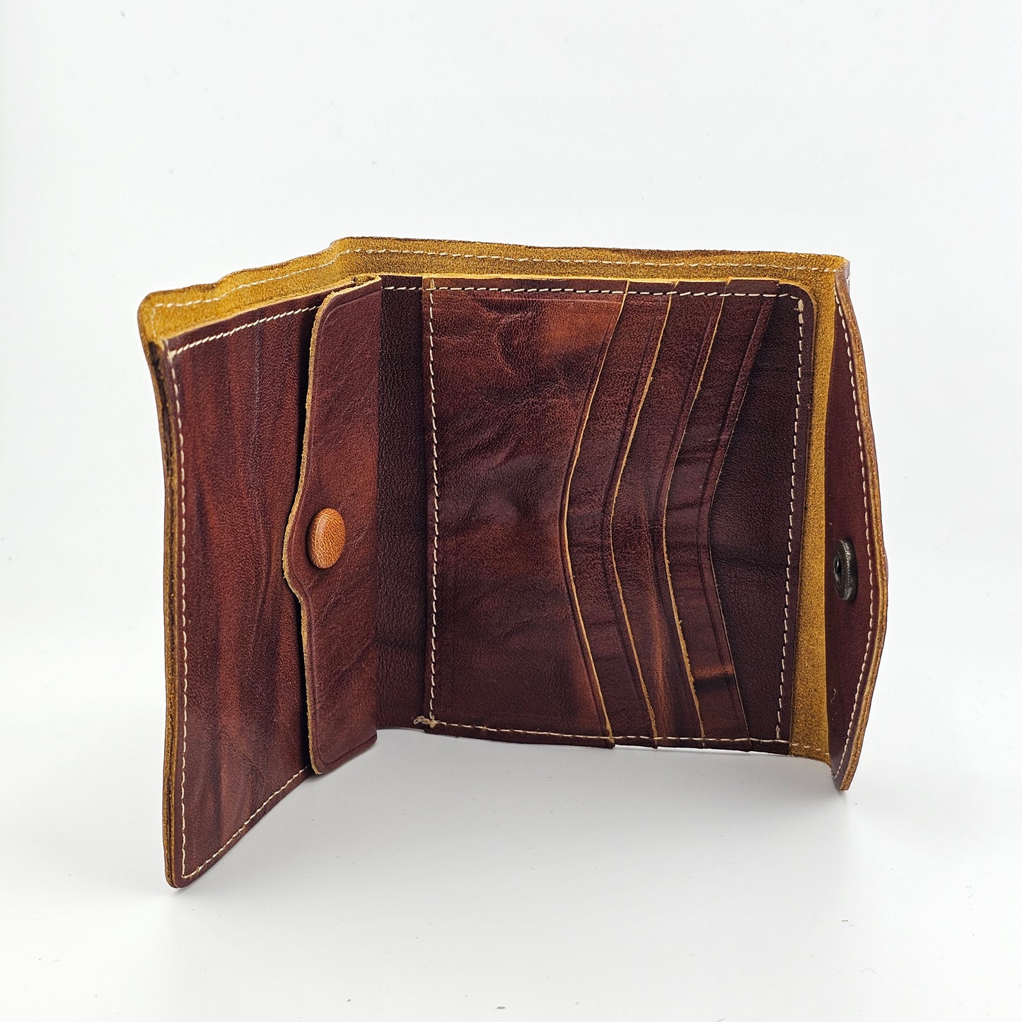 Vintage Washed Cowhide Leather Wallet