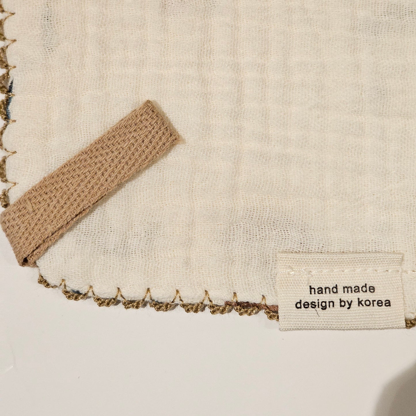 Teddy Ribbon Cherry Gauze Handkerchief