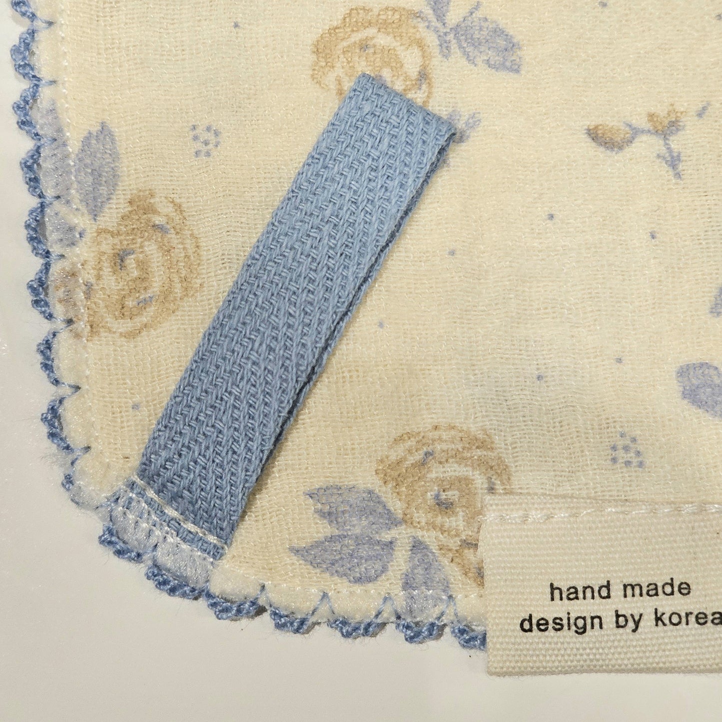Soft Blue Rose Garden Gauze Cotton Handkerchief