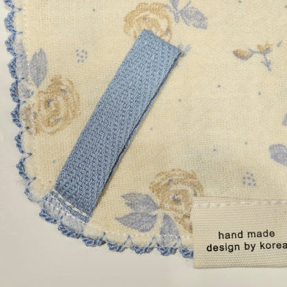 Soft Blue Rose Garden Gauze Cotton Handkerchief