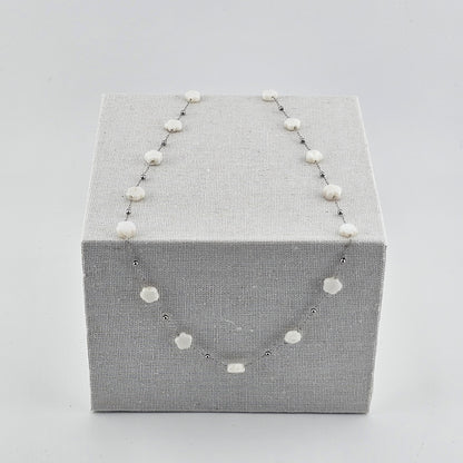 Delicate Ivory Blossom Bead Necklace & Bracelet Set