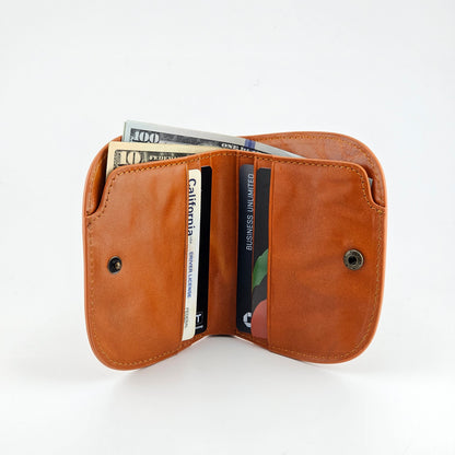 Half Moon Cowhide Leather Wallet