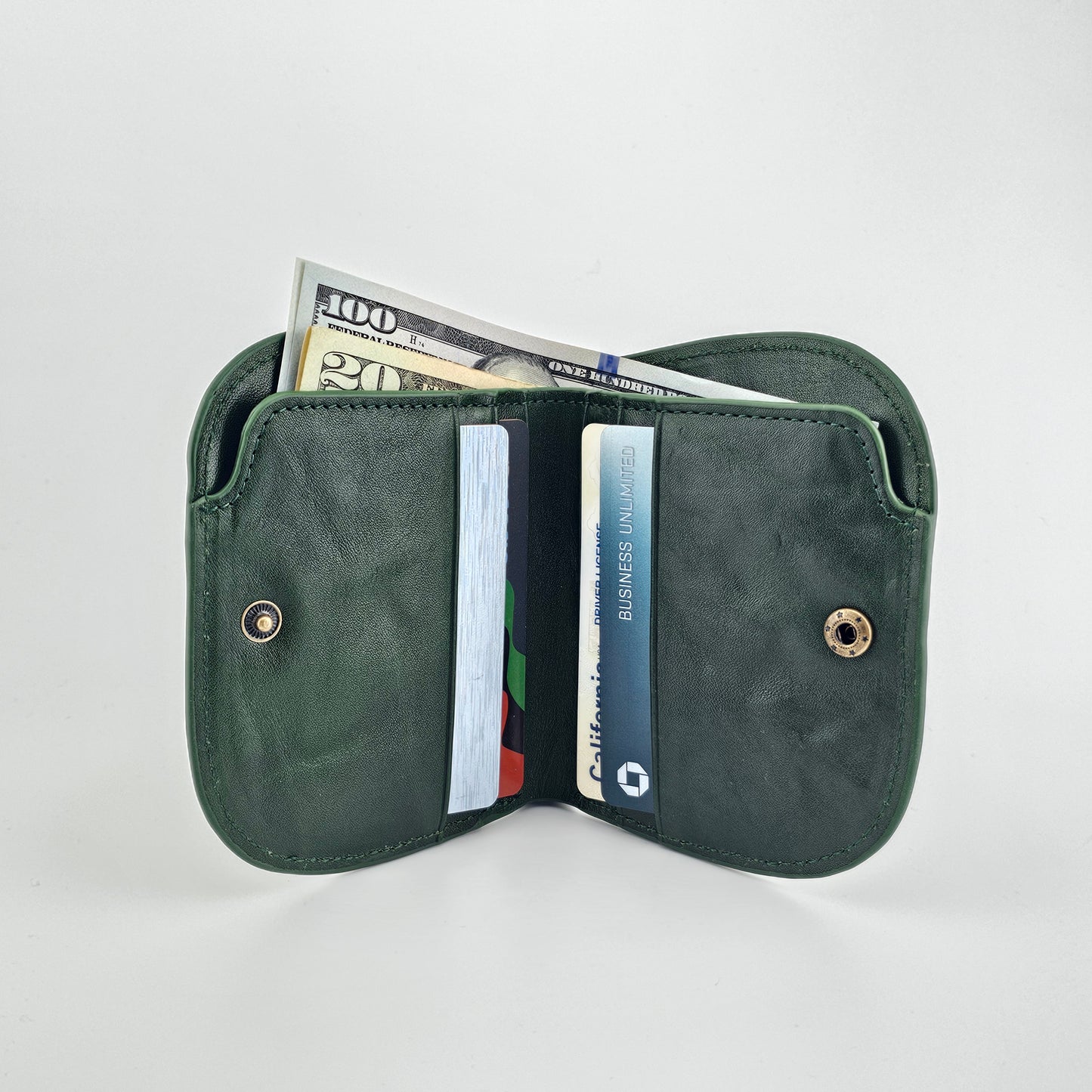 Half Moon Cowhide Leather Wallet