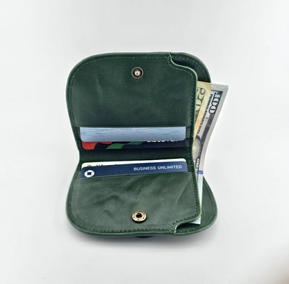Half Moon Cowhide Leather Wallet