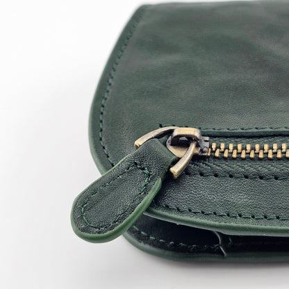 Half Moon Cowhide Leather Wallet