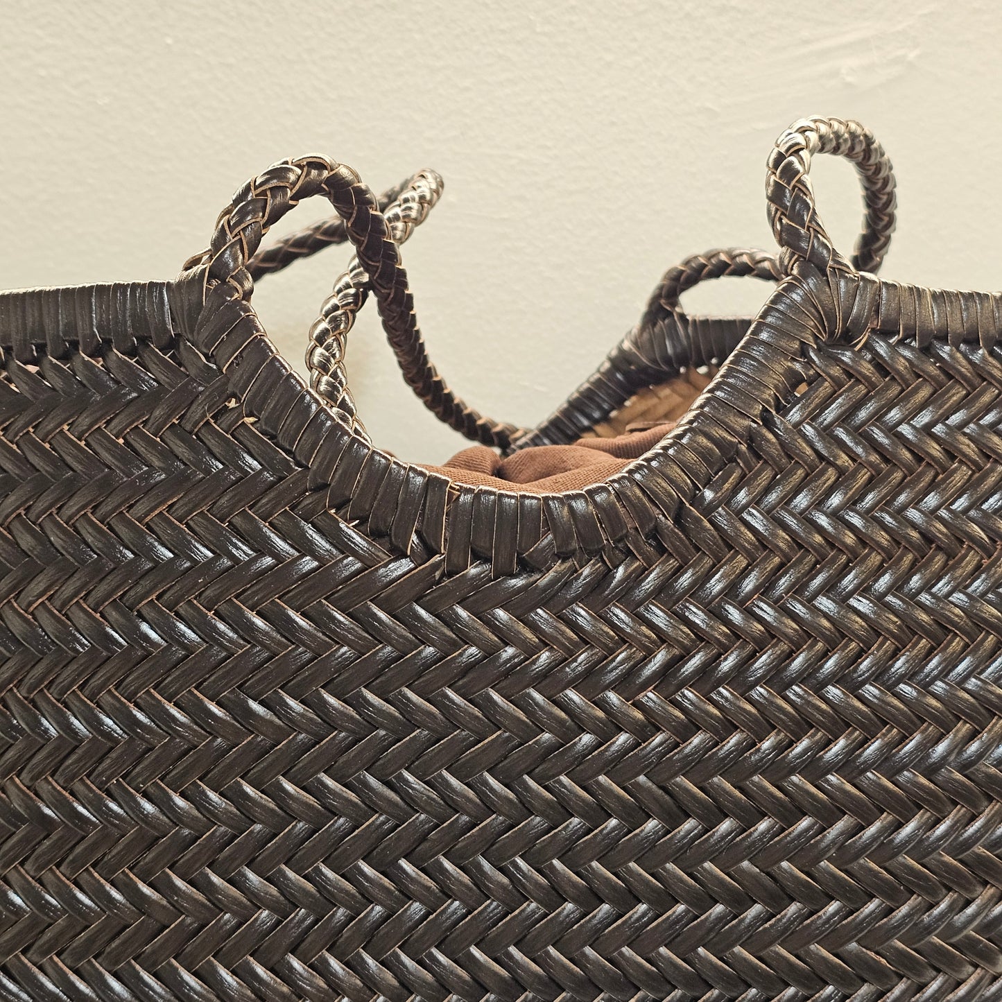 Braided Leather Tote Bag