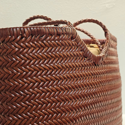 Braided Leather Tote Bag