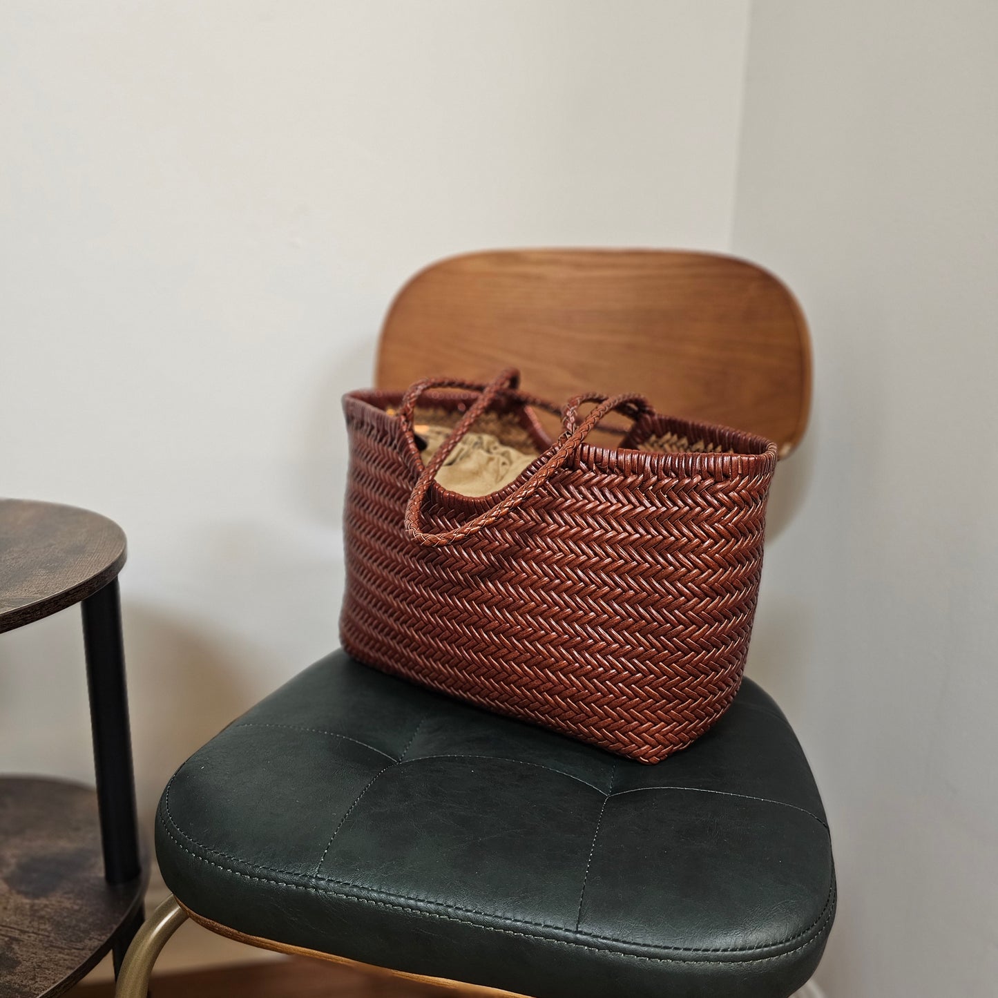 Braided Leather Tote Bag