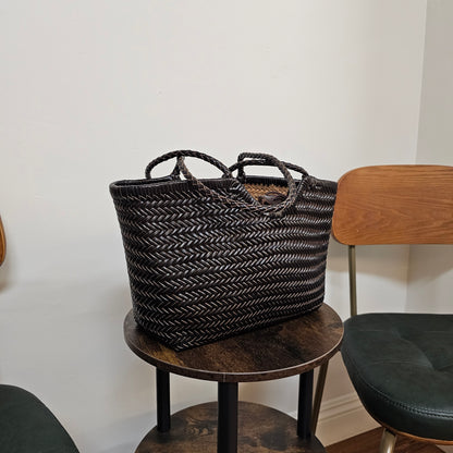 Braided Leather Tote Bag