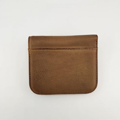 HANDMADE Cowhide Leather Flap Bifold Wallet
