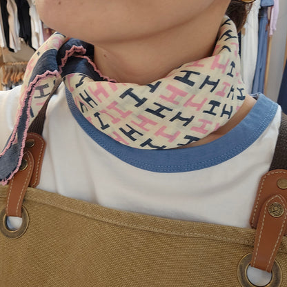 Vintage Monogram Cotton Handkerchief – Soft Square Petit Scarf