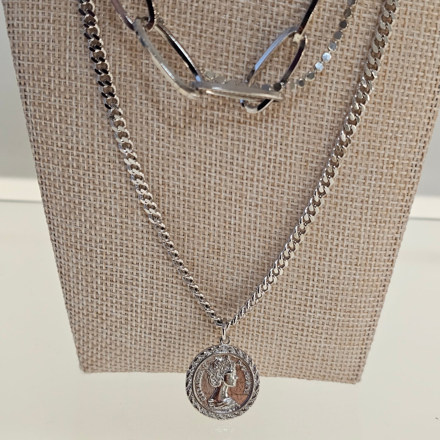 Triple Layer Coin Pendant Necklace