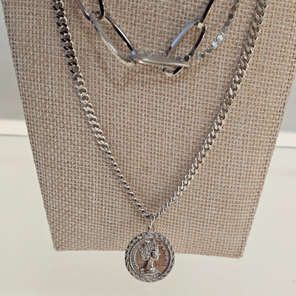 Triple Layer Coin Pendant Necklace