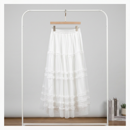 Tulle Tiered Long Skirt – Women One Size