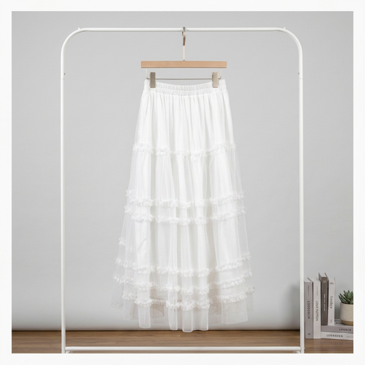 Tulle Tiered Long Skirt – Women One Size