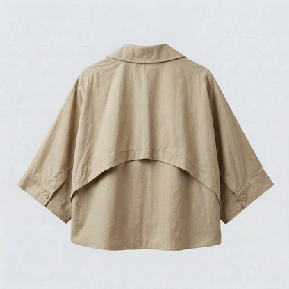 Cape Back  Short Trench Jacket – Women One Size