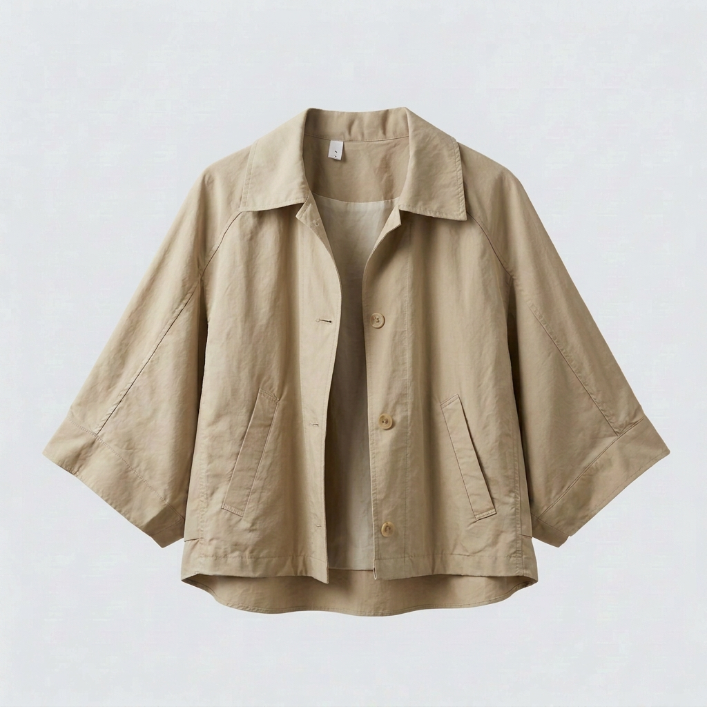 Cape Back  Short Trench Jacket – Women One Size